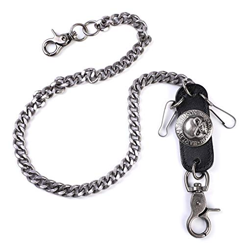 ZOYLINK Jeans Cadena Fashion Skeleton Head Decor Pants Cadena Hombres Wallet Cadena