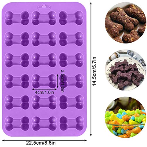 ZSWQ moldes de Silicona en Forma de Hueso y Hueso Chocolate Candy jabón bandejas, 18 cavidades, 4pcs