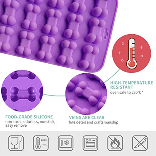 ZSWQ moldes de Silicona en Forma de Hueso y Hueso Chocolate Candy jabón bandejas, 18 cavidades, 4pcs