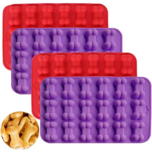ZSWQ moldes de Silicona en Forma de Hueso y Hueso Chocolate Candy jabón bandejas, 18 cavidades, 4pcs