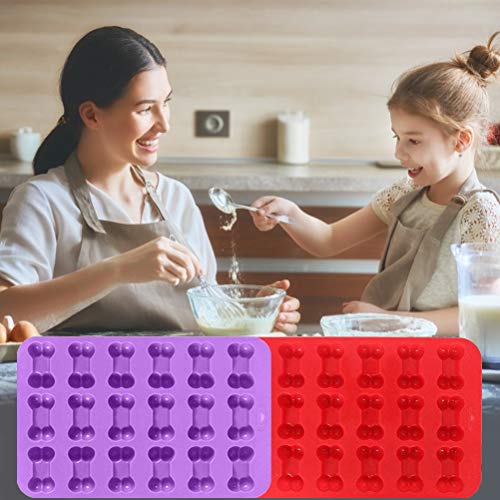 ZSWQ moldes de Silicona en Forma de Hueso y Hueso Chocolate Candy jabón bandejas, 18 cavidades, 4pcs