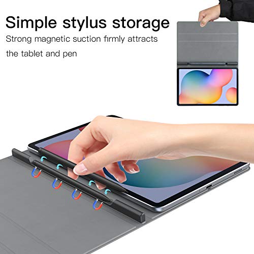 ZtotopCase Funda para Samsung Galaxy Tab S6 Lite 2020, Parte Posterior Magnética Inteligente Ultradelgada con Soporte Incorporado de Pencil, para Samsung Galaxy Tab S6 Lite 10.4 Pulgadas, Gris