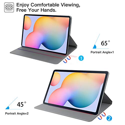 ZtotopCase Funda para Samsung Galaxy Tab S6 Lite 2020, Parte Posterior Magnética Inteligente Ultradelgada con Soporte Incorporado de Pencil, para Samsung Galaxy Tab S6 Lite 10.4 Pulgadas, Gris