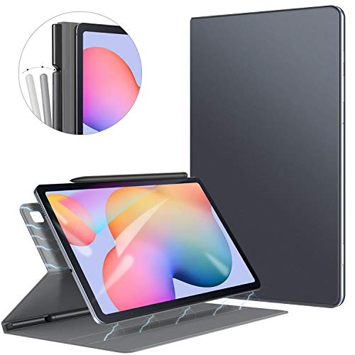 ZtotopCase Funda para Samsung Galaxy Tab S6 Lite 2020, Parte Posterior Magnética Inteligente Ultradelgada con Soporte Incorporado de Pencil, para Samsung Galaxy Tab S6 Lite 10.4 Pulgadas, Gris