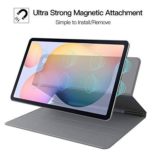 ZtotopCase Funda para Samsung Galaxy Tab S6 Lite 2020, Parte Posterior Magnética Inteligente Ultradelgada con Soporte Incorporado de Pencil, para Samsung Galaxy Tab S6 Lite 10.4 Pulgadas, Gris