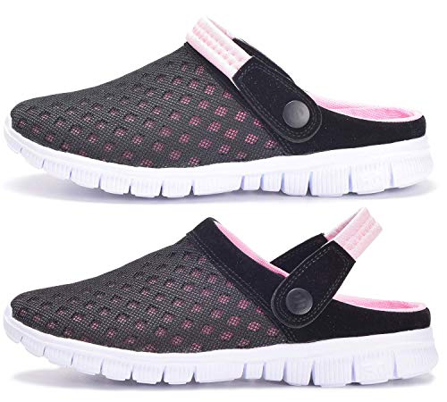 Zuecos Hombres Mujeres Unisex Zapatillas de Playa Sandalias Piscina Vernano Zapatos de Jardín Respirable Malla Casual Pantuflas - Rosa, 38 EU