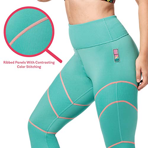 Zumba Leggings de compresión de Cintura Alta para Entrenamiento, Fitness, Gimnasio, Color Azul Atrevido, M