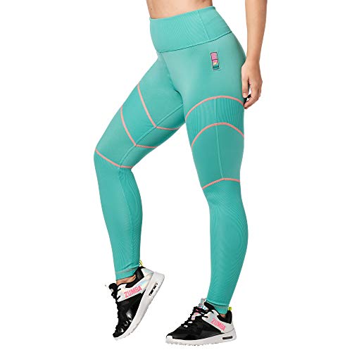 Zumba Leggings de compresión de Cintura Alta para Entrenamiento, Fitness, Gimnasio, Color Azul Atrevido, M