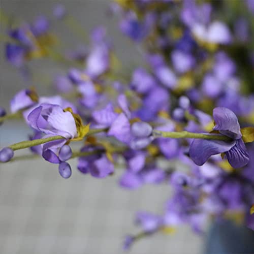 ZWMBYN 10 flores artificiales de jazmín de invierno de imitación con tallos de 24 pulgadas de largo, papel falso de jazmín de invierno folk Pip Berry planta seca ramas para jarrón casero, púrpura