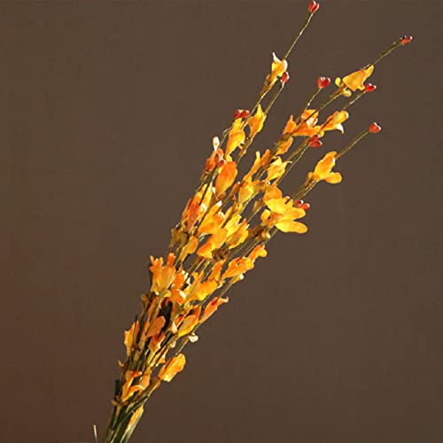ZWMBYN 10 flores artificiales de jazmín de invierno de imitación con tallos de 24 pulgadas de largo, papel falso de jazmín de invierno folk Pip Berry planta seca ramas para jarrón casero, púrpura