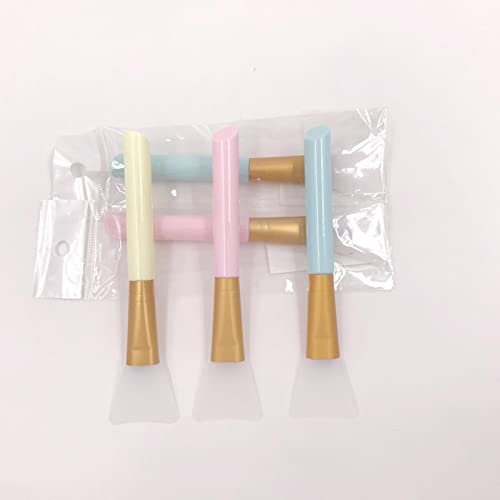 ZXCK 5pc Professional Maquillaje Pinceles Cara Mascarilla Cepillo Gel de Silicona DIY Herramientas de Belleza Cosmética Venta al por Mayor Cepillo de Silicona Facial para la Cara-Gold tube-5pc