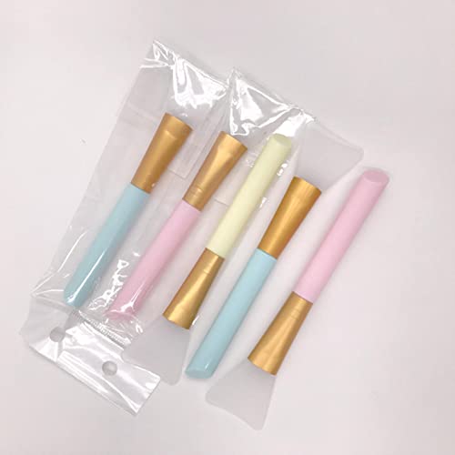 ZXCK 5pc Professional Maquillaje Pinceles Cara Mascarilla Cepillo Gel de Silicona DIY Herramientas de Belleza Cosmética Venta al por Mayor Cepillo de Silicona Facial para la Cara-Gold tube-5pc