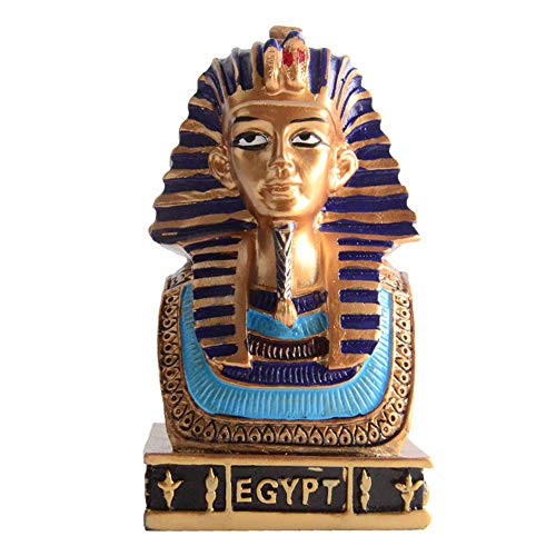 ZYBZYH TutankamóN Busto MáScara de Oro Escultura RéPlica Egipcia Decorativa Estatua Sala de Estar Adornos