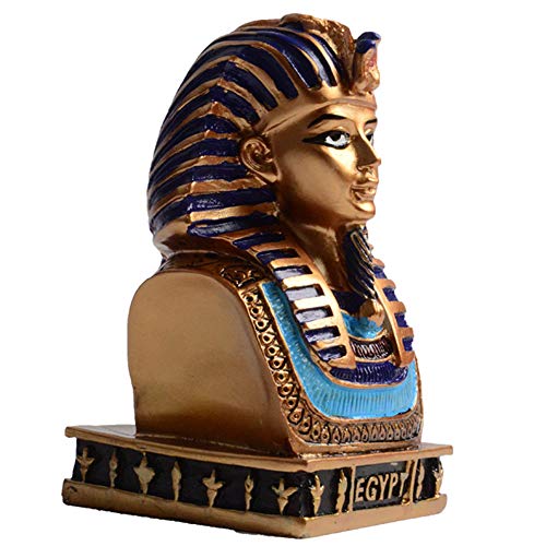 ZYBZYH TutankamóN Busto MáScara de Oro Escultura RéPlica Egipcia Decorativa Estatua Sala de Estar Adornos