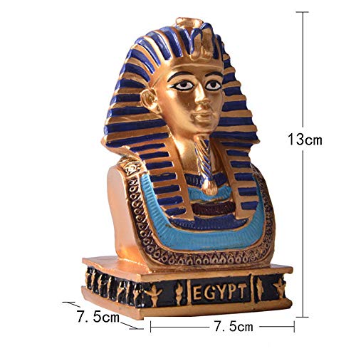 ZYBZYH TutankamóN Busto MáScara de Oro Escultura RéPlica Egipcia Decorativa Estatua Sala de Estar Adornos