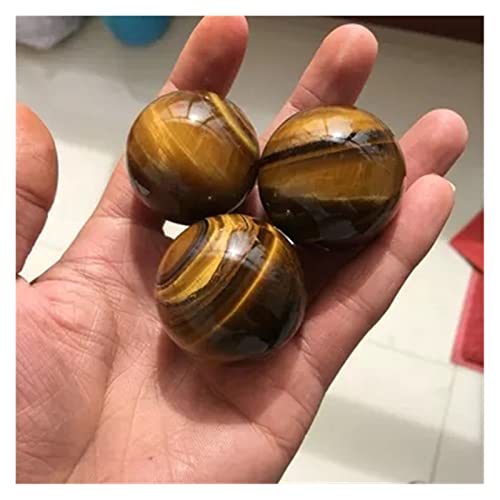 ZZLLFF 500g Natural Tiger Eye Crystal Sphere Ball Piedras Naturales y minerales + Base de Madera 25-40mm