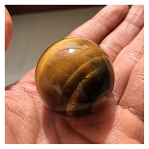ZZLLFF 500g Natural Tiger Eye Crystal Sphere Ball Piedras Naturales y minerales + Base de Madera 25-40mm