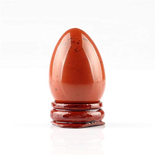 ZZLLFF Natural de Cuarzo Rosa de 40 mm de Huevo en Forma de Reiki Cristal Gema Tallada Soporte Manualidades con Madera Adornos Chakra Decoración del hogar (Color : Tiger Eye)