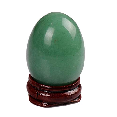 ZZLLFF Natural de Cuarzo Rosa de 40 mm de Huevo en Forma de Reiki Cristal Gema Tallada Soporte Manualidades con Madera Adornos Chakra Decoración del hogar (Color : Tiger Eye)
