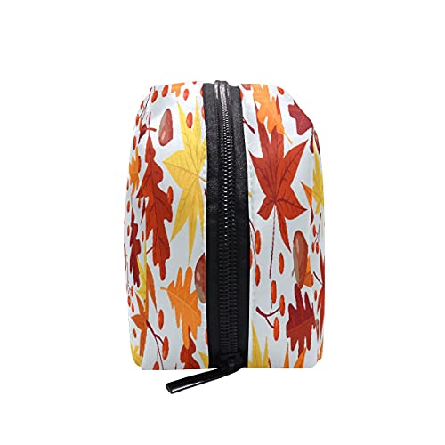 - Bolsa de maquillaje de otoño con tuerca de arce, bolsa de almacenamiento para mujeres y niñas