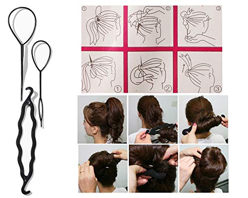10 pcs Accesorios de Peinado para Mujer Herramientas para Trenzas Moño Coleta Recogido para Novia