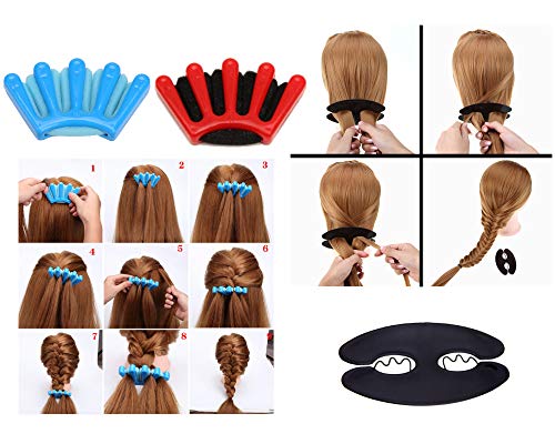 10 pcs Accesorios de Peinado para Mujer Herramientas para Trenzas Moño Coleta Recogido para Novia