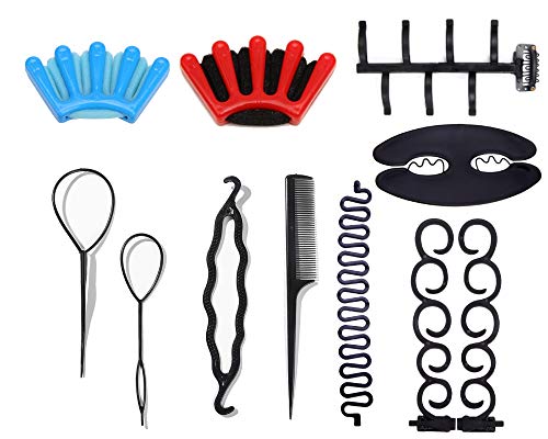10 pcs Accesorios de Peinado para Mujer Herramientas para Trenzas Moño Coleta Recogido para Novia