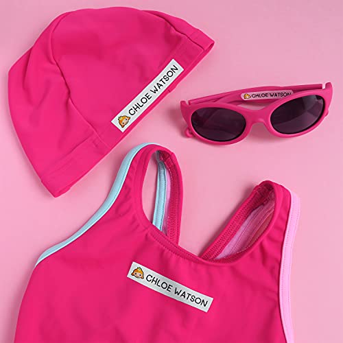 155 pegatinas personalizadas para marcar ropa y objetos. 100 Etiquetas de tela termoadhesiva para planchar en la ropa + 55 etiquetas adhesivas para objetos resistentes al agua. Nombre personalizado.