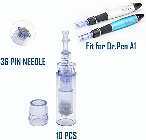 20 pcs Micro Agujas para Dermapen Agujas de repuesto puntas cartucho Slot tornillo Regular para coche Derma Electric microneedling pen 36 pin, estilo de hebilla