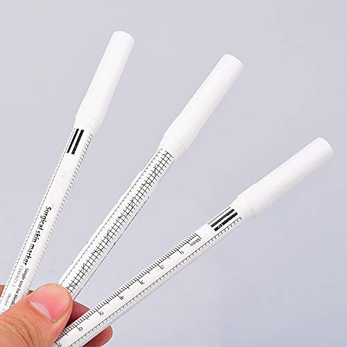 3 piezas de marca de piel de tatuaje de ceja quirúrgica blanca, rotulador de tatuaje, rotulador, herramienta de maquillaje, lápiz de posicionamiento