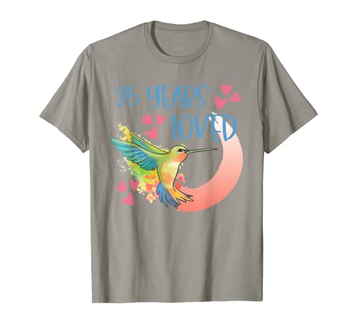 35 años de edad años de cumpleaños amado para la mujer colibrí Camiseta