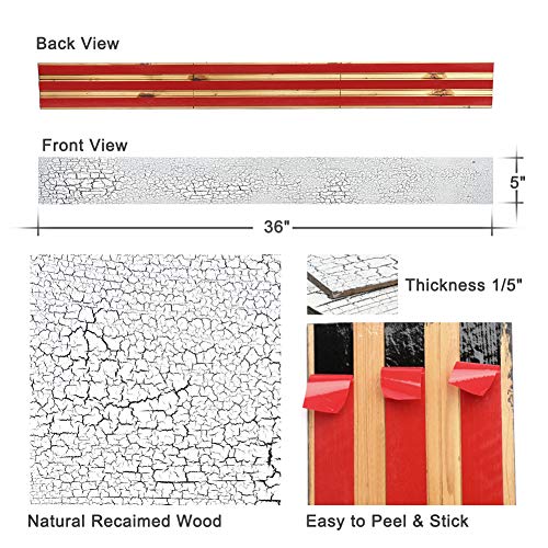 3D Madera Maciza Panel de Pared, DIY Papel Tapiz Retro de Autoadhesivo, Madera de Cicuta Reciclable Pared Decorativa de Madera de Granero Pegatinas de pared, Techo, Azulejos, 1 Paquete de 1.0368 m²