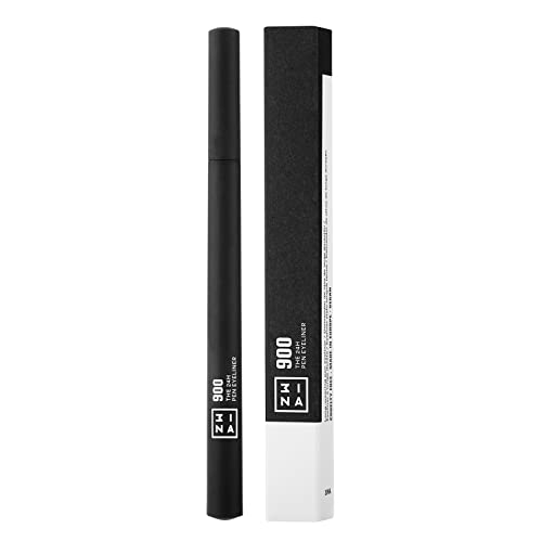 3INA MAKEUP - Vegano - Cruelty Free - The 24h Pen Eyeliner 900 - Eyeliner negro de larga duración - Aplicador de brocha fácil de aplicar