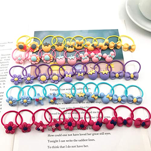 40 corbatas para el pelo para bebés, multicolor para niñas, corbatas para el cabello, lazos para el cabello, coletas para cabello grueso, lazos elásticos