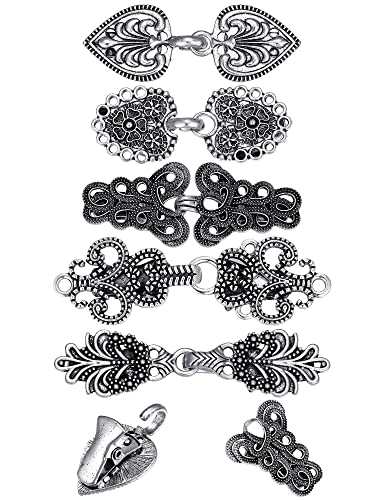 5 Clips de Suéter Tipo Cárdigan Clips de Chal Capa de Plata Cierres de Capa Suéter Vintage Pin de Chal de Cuello Broches de Capa Retro Alfileres de Mantón para Mujer (Estilo Encantador)