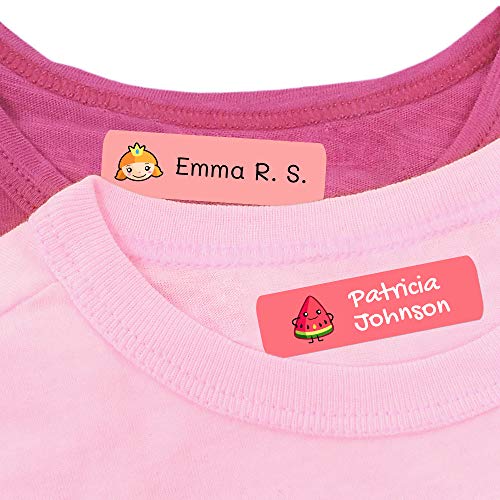 50 Etiquetas Termoadhesivas Personalizadas, de 6 x 2 cms, para marcar la ropa. Color Blanco (Para Planchar)