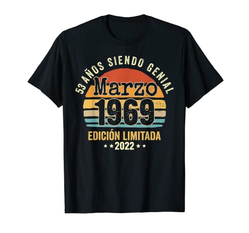 53 Años Cumpleaños Marzo 1969 Hombre Mujer Marzo 1969 53 Camiseta