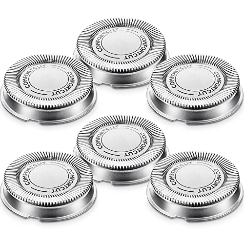 6 Paquete SH30 Cabezales de Repuesto Cabezales de reemplazo de Afeitadoras Compatible con Afeitadora Eléctrica de Series de Philips 1000, 2000, 3000 Clic y Estilo con Hoja Puntiaguda, No Original