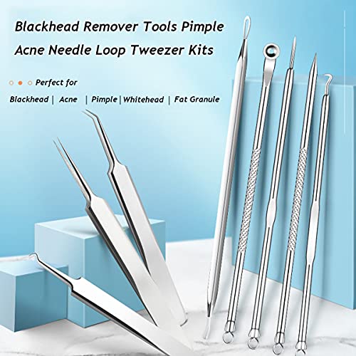 8 uds., Removedor de espinillas para hombres, pinzas extractoras de comedones para mujeres, kits de popper para espinillas, herramienta profesional para eliminar manchas, tratamientos faciales