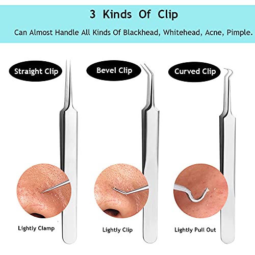 8 uds., Removedor de espinillas para hombres, pinzas extractoras de comedones para mujeres, kits de popper para espinillas, herramienta profesional para eliminar manchas, tratamientos faciales