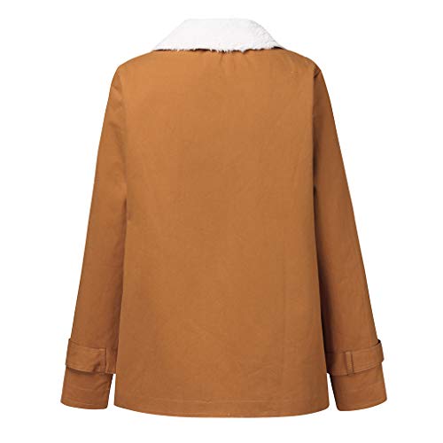 Abrigo Mujer Invierno Talla Grande Liquidación Venta Rebajas Vintage Chaqueta Larga de Invierno para Mujer Parka con Forro Polar y Solapa Slim Fit Casuales Abrigo(Khaki,L)