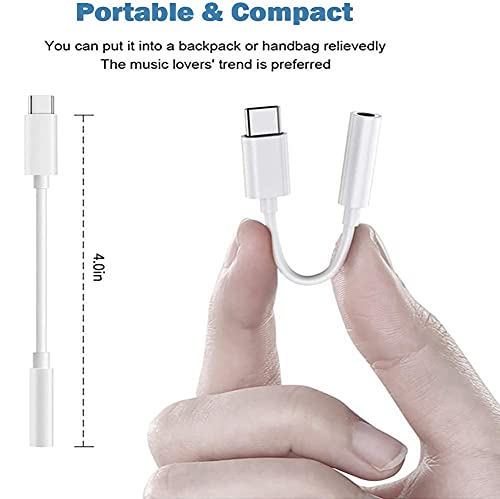 Adaptador USB C a Jack 3.5mm, USB Tipo C a Audio Auricular Mini Jack 3,5 mm, Cable Convertidor de USB Type C para Samsung, Huawei, Xiaomi, OnePlus, Otros Android, PC Y Mac