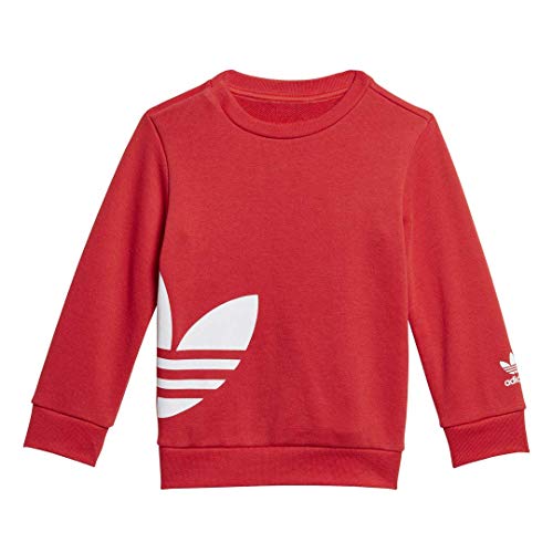 adidas Originals Men's Big Trefoil Crew Neck Sweatshirt, Lush Red/White, 2T