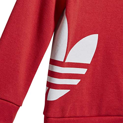 adidas Originals Men's Big Trefoil Crew Neck Sweatshirt, Lush Red/White, 2T