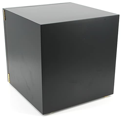 Adorini Humidor Chianti Gabinete de Puros Mediano de Cedro Español - con Higrómetro de Cabello Incorporado, Color Negro