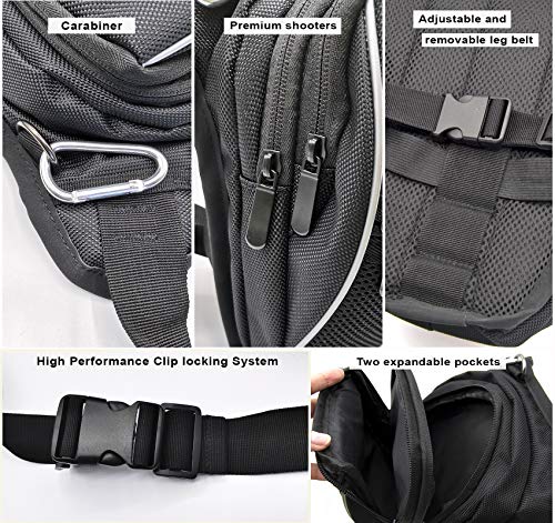 AHR Quality Pernera Moto Riñonera Moto Bolso Pierna Moto Riñonera Pierna Lateral Táctica Hombre Mujer 3 Bolsillos y Doble Sujeción