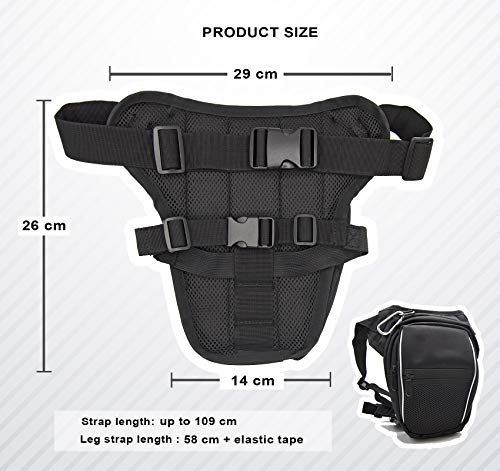 AHR Quality Pernera Moto Riñonera Moto Bolso Pierna Moto Riñonera Pierna Lateral Táctica Hombre Mujer 3 Bolsillos y Doble Sujeción