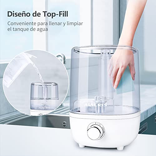 ALACRIS Humidificador Ultrasónico 4L,Gran Capacidad Humidificador de Aire,Relleno Superior Boquilla de 360°,Auto Apagado,Ultra silencioso para la Habitación del Bebé , Oficina, Dormitorio