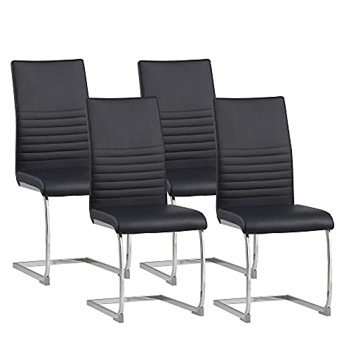 Albatros Silla Cantilever BURANO Set de 4 sillas Negro, SGS Probado