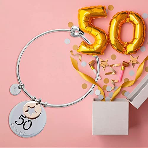 Aloha Pulsera de acero para cumpleaños 18, 30, 40 y 50, Cristal Acero aleado